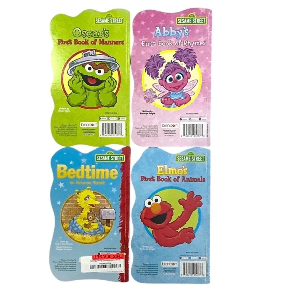 Sesame Street Shaped Board Books First Animals Rhymes Manners Elmo & Friends